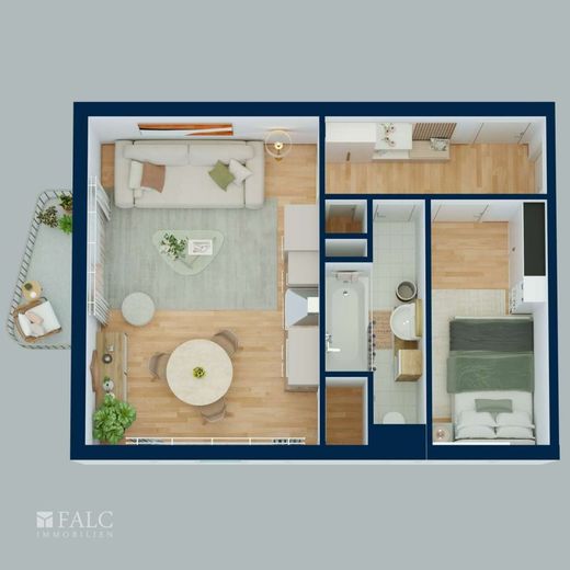 Stadtleben genießen: 2-Zimmerwohnung mit Balkon in zentraler Lage – Grundriss