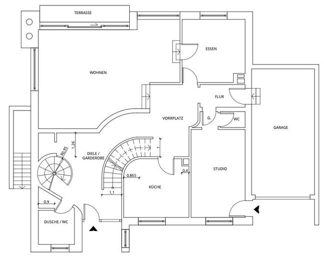 Großes Architektenhaus inkl. Garage u. Garten * in Altlußheim – Erdgeschoss