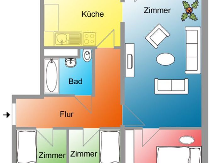 Erdgeschosswohnung mit Garten zur Alleinnutzung – Foto 1