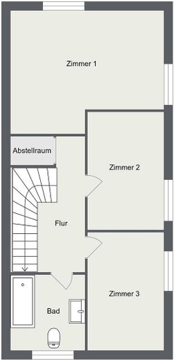 Casa a schiera di testa con camino e moderno impianto di riscaldamento ibrido a gas a Berlino-Rudow – Obergeschoss