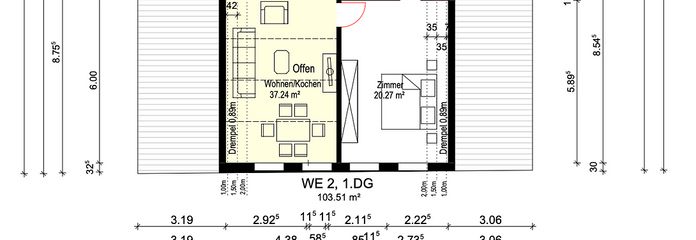 Grundriss WE 2, 1. DG