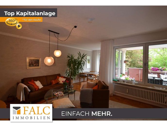 Langjährig vermietete 3-Zimmer-Wohnung mit Balkon und Stellplatz - Kapitalanlage mit Perspektive – Wohnzimmer