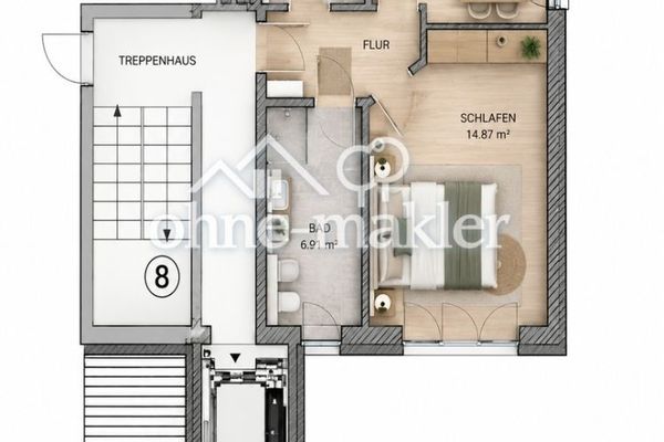 Abitare con ASCENSORE Appartamento ristrutturato di 2 locali con ampio balcone/doccia moderna/cucina integrata/accesso senza barriere