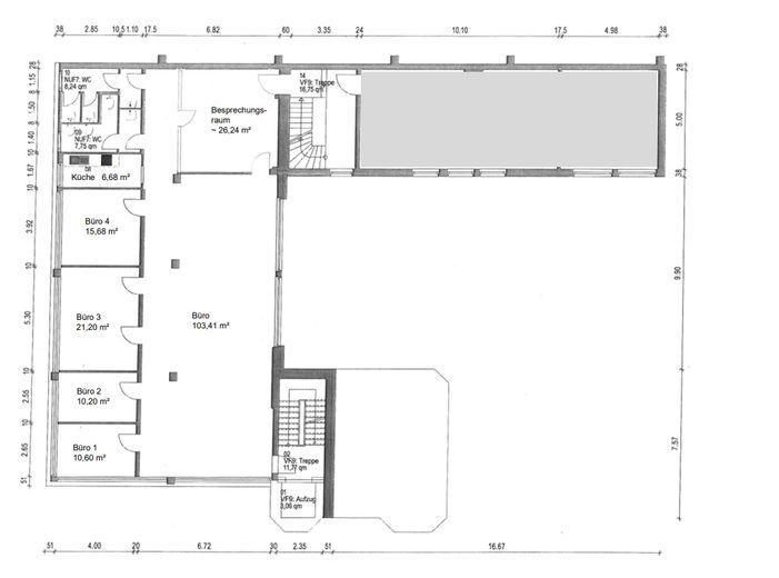 Ansprechende Büroräumlichkeiten im 1. OG – Grundriss 1. OG