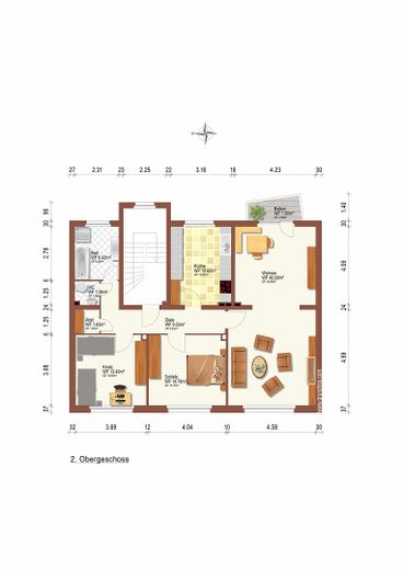 Schöne 4 Zimmer-Wohnung zu vermieten mit Balkon – Grundriss_Wohnung
