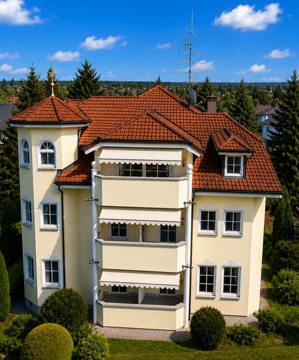 Wohnen mit Urlaubsflair - Mediterranes 5-Fam.-Haus am Bodensee – Südwestansicht