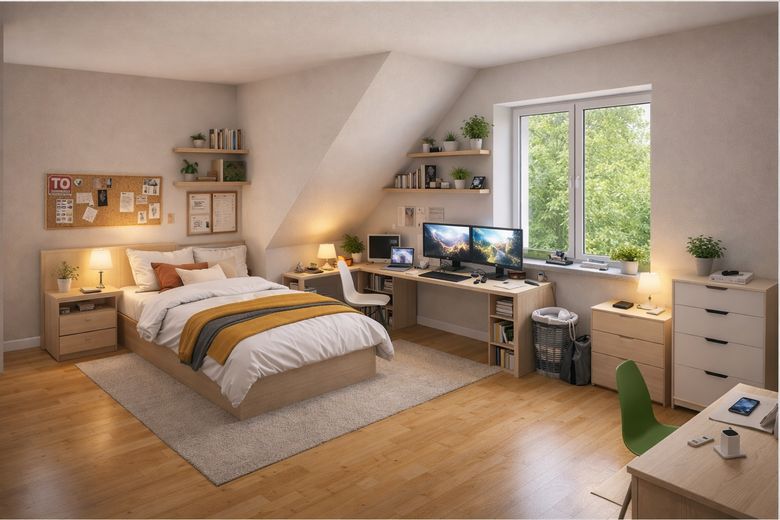 Odnowione 3-pokojowe mieszkanie na poddaszu (odpowiednie dla wspólnego mieszkania) – Schlafzimmer 24qm