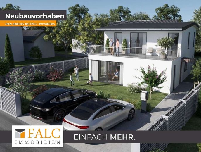 Freistehendes Einfamilienhaus nach KfW55 – Außenansicht Animation