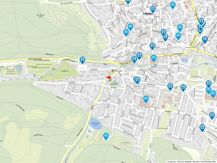 Eigennutzung oder Kapitalanlage? 3-Raum Eigentumswohnung in Ilmenau - Südviertel – Geolyzer Kartenausschnitt