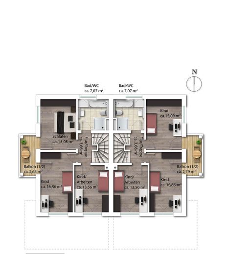 Obergeschoss Variante 1