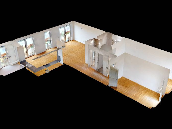 Moderne 3-Zimmer-Wohnung in Lichtenberg inkl. Qualitätsküche, 3 Balkone und Fußbodenheizung – 3D- Ansicht