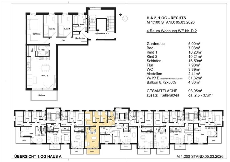 Mehrfamilienhaus - Neubau im Erstbezug – Grundriss WE13