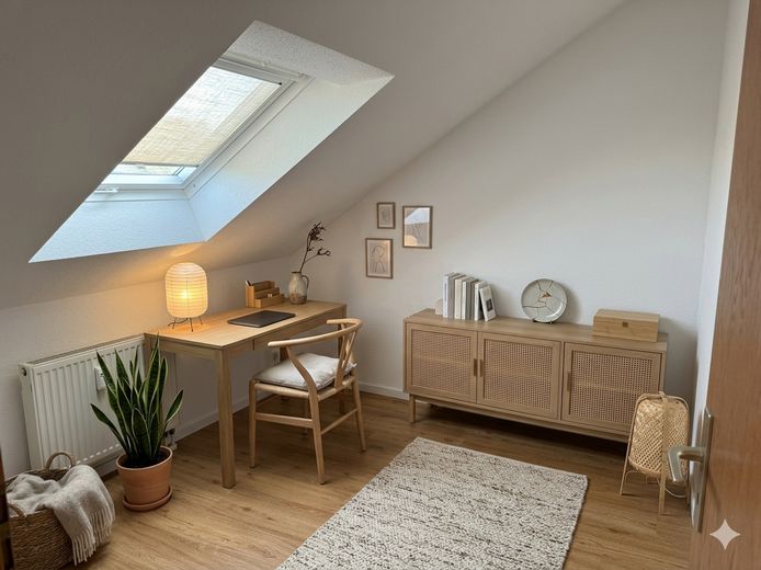 (Reserviert) Frisch renovierte 2,5-Zi.-DG-Wohnung mit Balkon & 2 Stellplätzen – provisionsfrei – Arbeitszimmer 2 Visualisierung