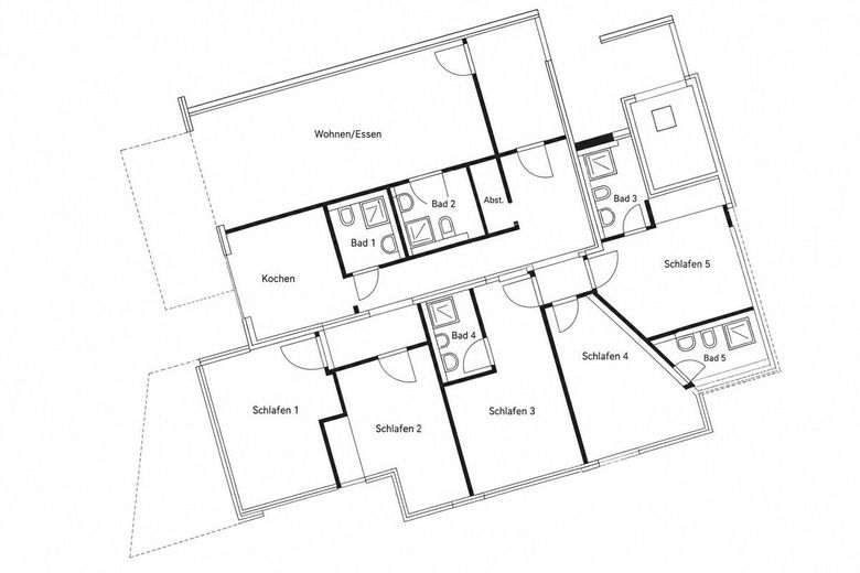 Bogenhausener Höfe: Moderne &amp; perfekt aufgeteilte WG-Wohnung mit hoher Rendite und Fernblick – Grundrissplan