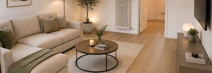 Erstbezug nach Sanierung 2-Zimmer Wohnung am Waldrand – Wohnzimmer - Mustereinrichtung