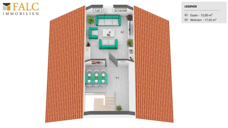 Kapitalanlage mit Potenzial - Maisonettewohnung in Bremen-Woltmershausen – Grundriss - Dachgeschoss