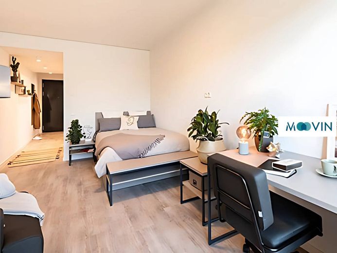 Möbliertes Smart-Apartment mit EBK, ALL-IN-MIETE, UVM. am Rheinufer - URBAN BASE – Schlafbereich (Beispiel-Dekor…