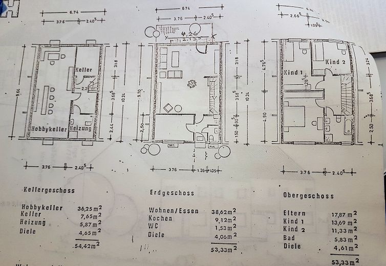 Zentral gelegendes grosses Reihenhaus- Strassenbahnanschluss nach Köln City/ Königsforst-Nähe – Grundriss Haus