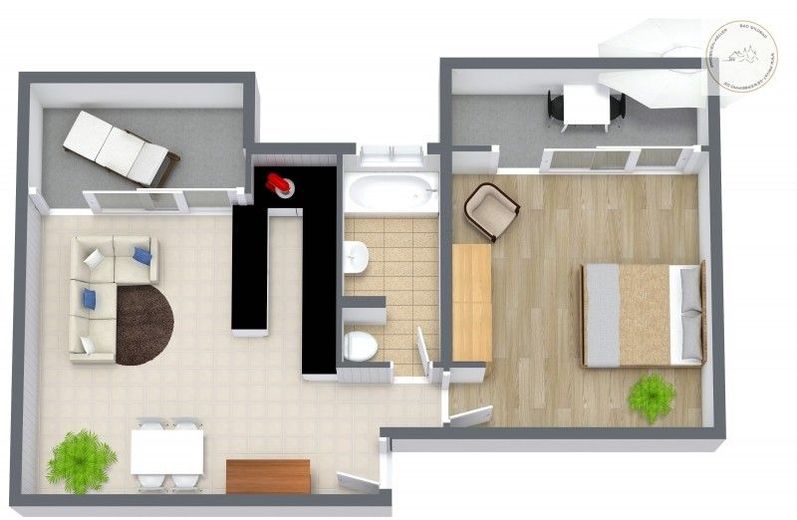 Whg Schillerstr. - 1. Etage - 3D Floor Plan