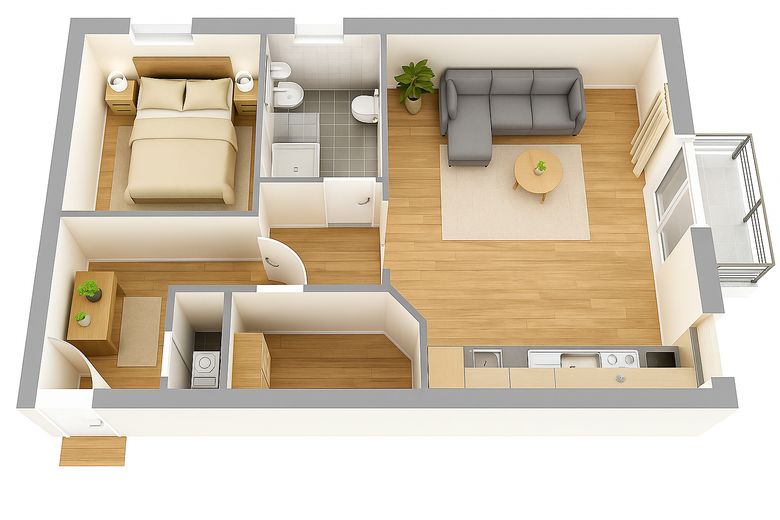 Wohnung Grundriss 3D