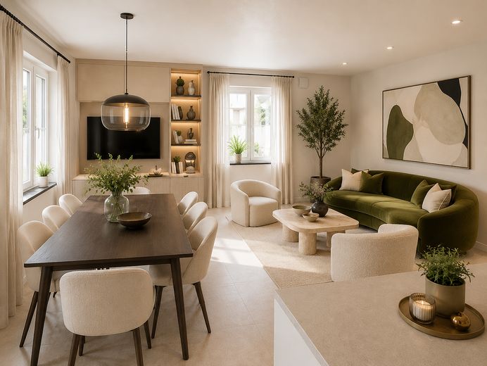 Letzte Gelegenheit- energieeffiziente Garten-Maisonett mit 5 Zimmern und über 100 m² Privat-Garten – Wohnzimmer