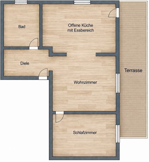 Sanierte Wohnung mit neuwertiger Küche – Grundriss Wohnung