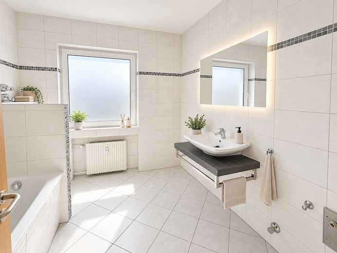 Über den Dächern von Langenfeld – 3 Zimmer mit Balkon & Einbauküche – Bad