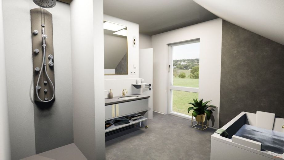 EINFAMILIENHAUS IM HAMPTON-STIL – Ansicht Badezimmer
