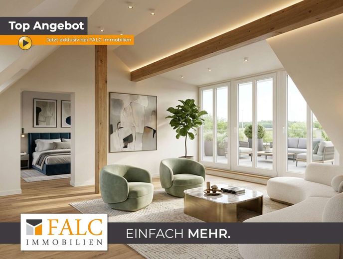 Exklusive Dachgeschosswohnung im historischen Fachwerkhaus mit Fernblick bis Schloss Homburg – Wohnzimmer