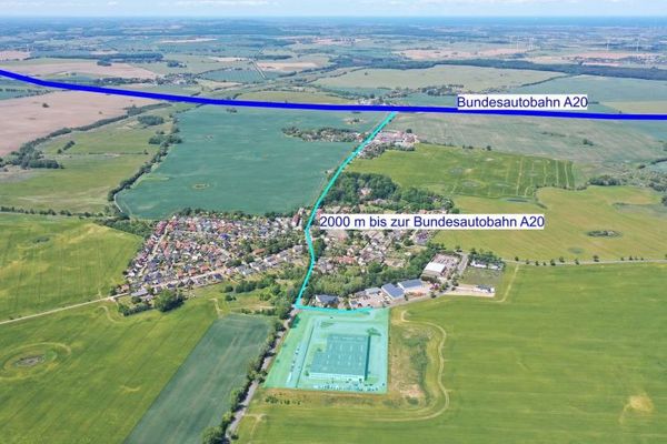 Logistics, storage, production, office south of Rostock, loading platform, on the A20