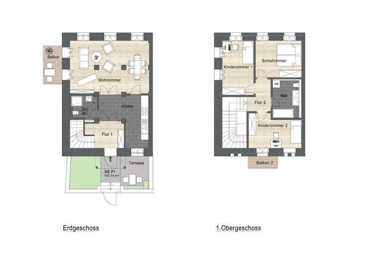 Erstbezug - Modernes Wohnen im historischen Ambiente – P1_1.jpg 4-Zimmer Maisonett mit Terrase und Balkon