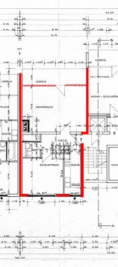 Wohnung rot markiert