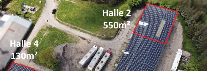 2 Hallen mit Kran, Werkstatt & Büroräumen im Industrie-Mischgebiet im Raum 17389 Anklam zu vermieten – Draufsicht & Gelände