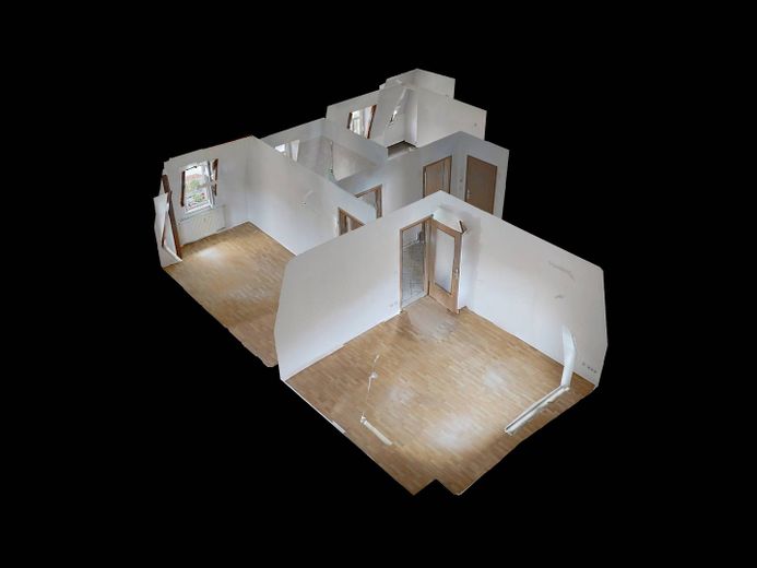Gemütliche 2-Zi.-Altbauwohnung mit modernem Wannenbad – 3D-Ansicht Grundriss