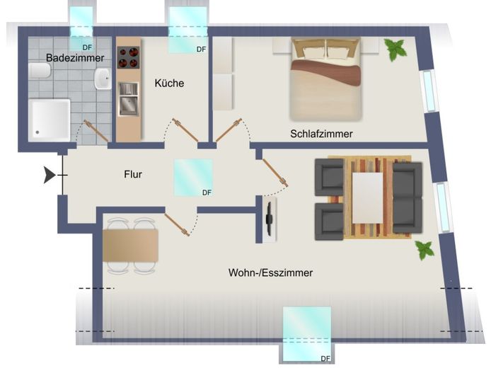 Renovated 2-room attic apartment with high-quality fitted kitchen in a central location in Iserlohn – Photo 10