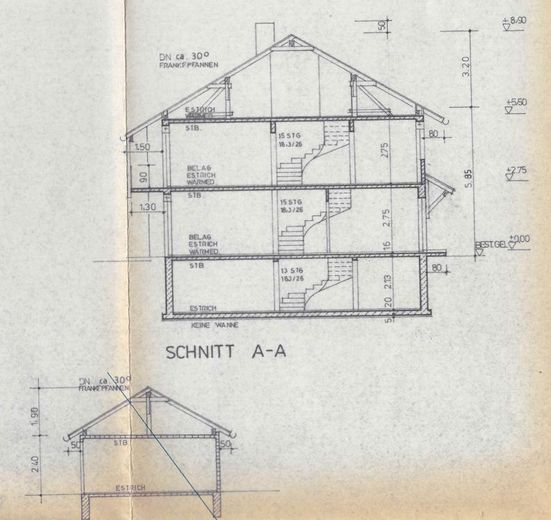 DHH mit Energie-Autarkie Eignung & Pool, Exklusives Wohnerlebnis - provisionsfrei – Schnitt durch Haus u Garage