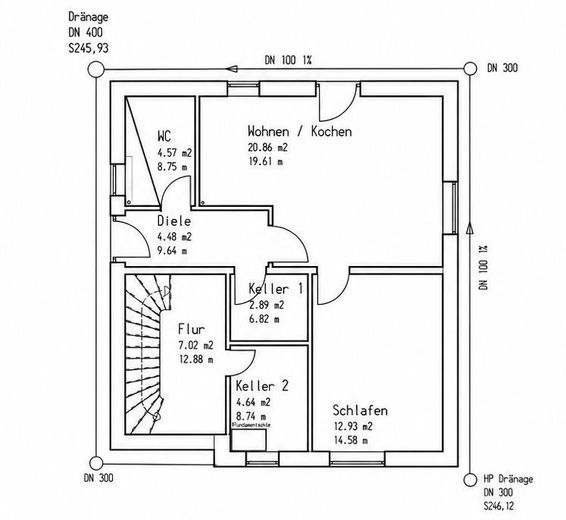 Modern detached house with granny flat in a popular residential area – Grundriss Einliegerwohnung
