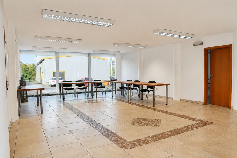 Wohnen & Arbeiten unter einem Dach – 479 m², 2 Wohnungen, Büros + Halle und Garten – Workshop- bzw Produktionsräume