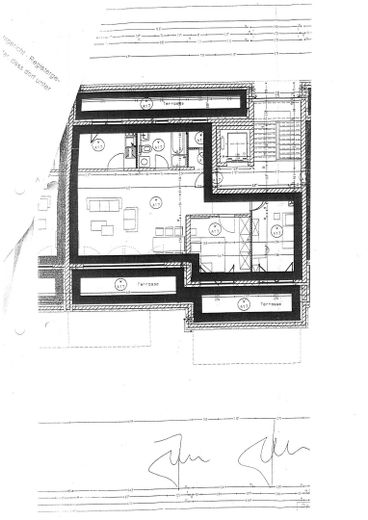 Grundriss mit Terrassen