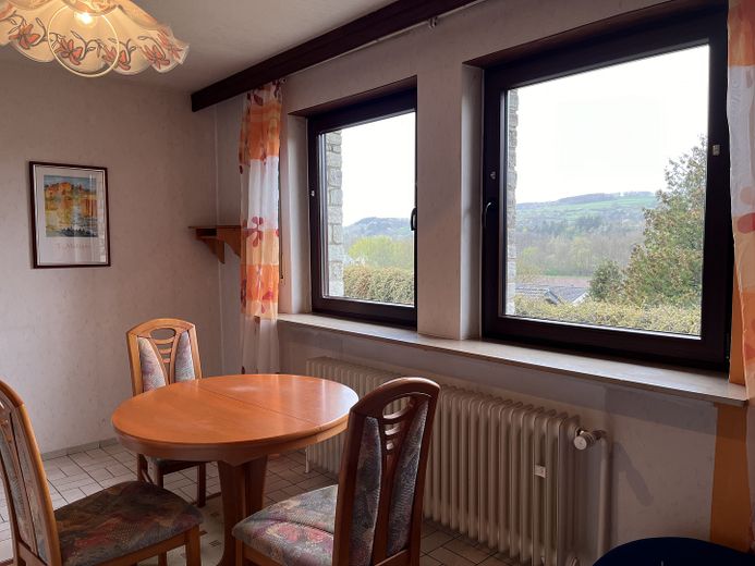 Teil-Möblierte 1,5-Zimmerwohnung mit schönem Blick ins Tal von Meisenheim – Wohnen/ Essen/ Küche
