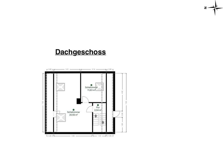 Modernes Einfamilienhaus mit viel Platz und idyllischem Garten, Kaufgrundstück – DACHGESCHOSS