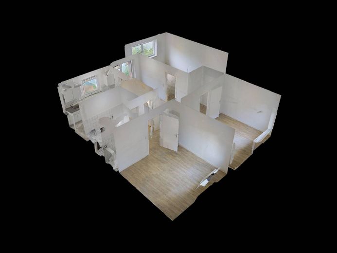 Apartamento de 3 habitaciones con distribución inteligente, cocina equipada, BALCÓN y bañera – 3D-Ansicht Grundriss