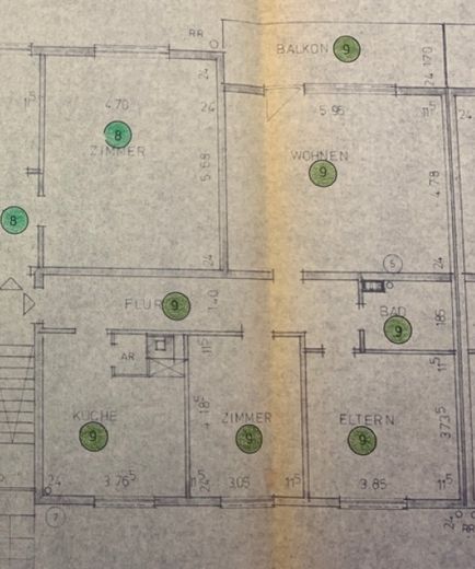 Piso reformado de 3 habitaciones con balcón y cocina equipada – Grundriss