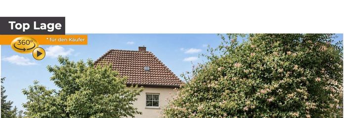 Garten mit Blick auf Haus