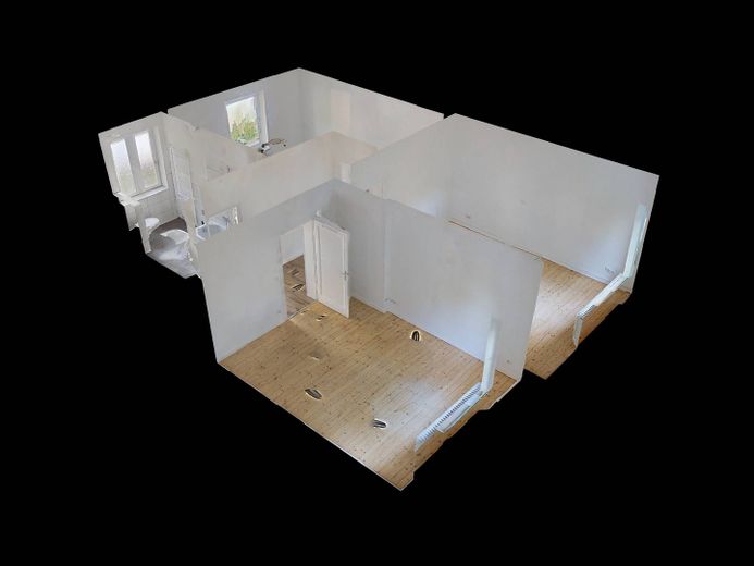 Gemütliche 2-Zimmer-Erdgeschosswohnung mit modernem Wannenbad und viel Lichteinfall – 3D-Ansicht Grundriss