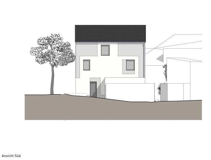 Grundstück mit Baugenehmigung für ein modernes Einfamilienhaus mit viel Wohnkomfort in Gevelsberg – Ansicht Süd