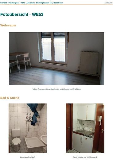 Essen, Altenessen-Süd: provisionsfreie Kapitalanlage 2 Appartements im Paket in Uni / City Nähe – Exposé-Auszug WE53