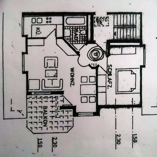 شقة علوية من غرفتين في مبنى من 5 شقق في شتايننبورن – Grundriss 
