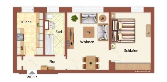 2-Zimmer mit Laminat und Wannenbad in guter Lage – GR