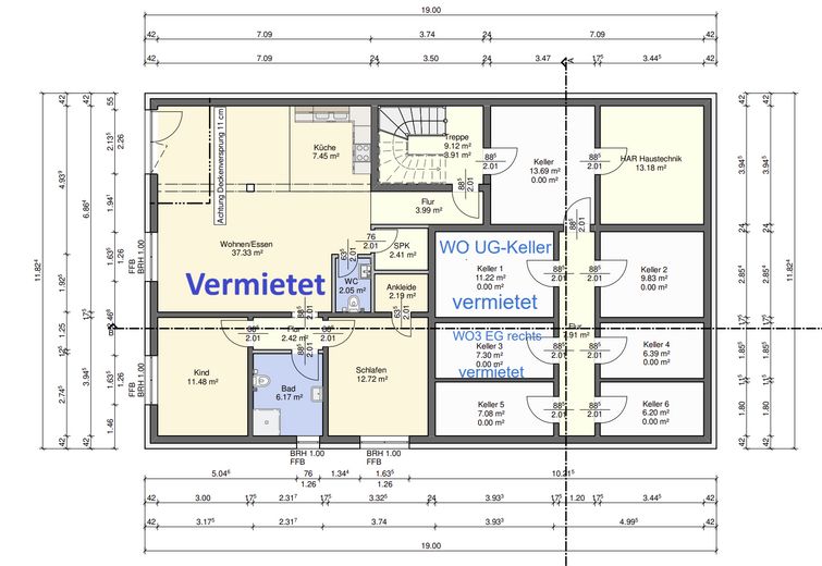 Keller und Technik Grundrisse